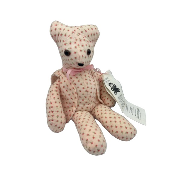 Sojourn Bear Other - Sojourn Bear Pink Red Floral Teddy Bear Cancer Patient Support Non-Profit Tag